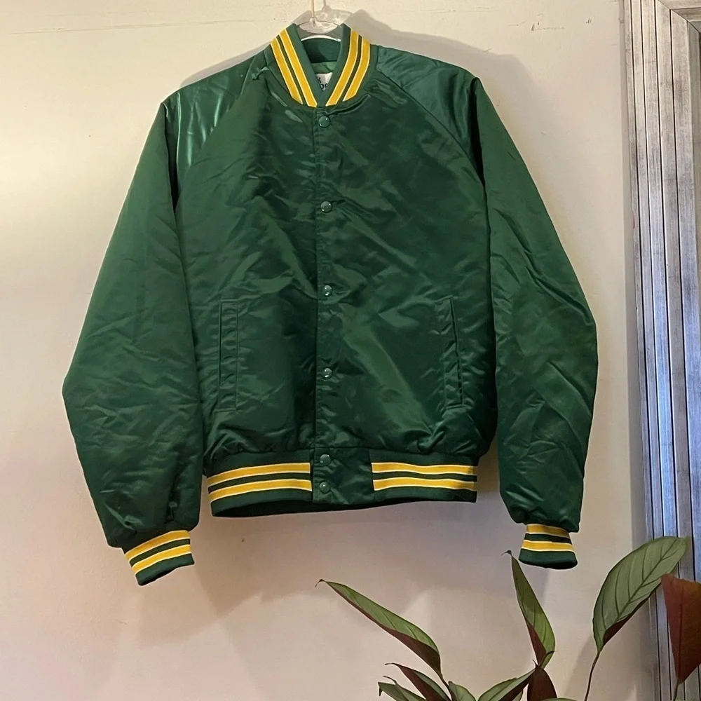 𝅺medium Satin varsity jacket coat Starter like Chalkline vintage 80s retro 90s - Picture 2 of 16